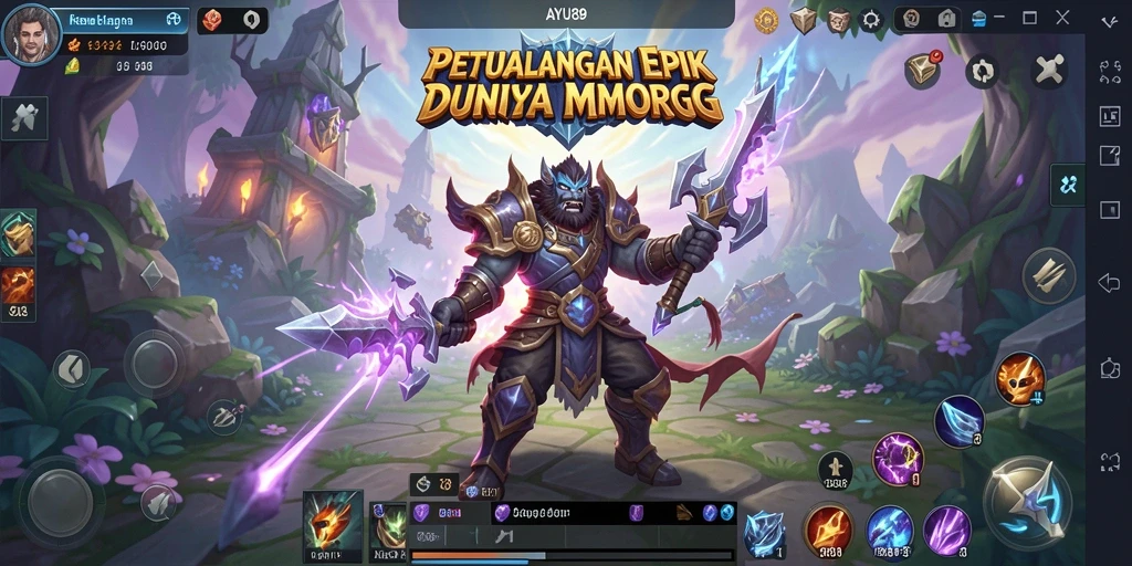 Tampilan gameplay epik dalam AYU89 yang menampilkan petualangan seru.