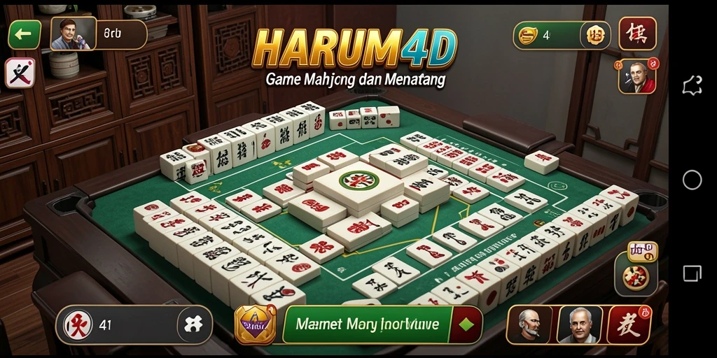 Screenshot gameplay HARUM4D menunjukkan grafik Mahjong yang menarik dan antarmuka yang ramah.