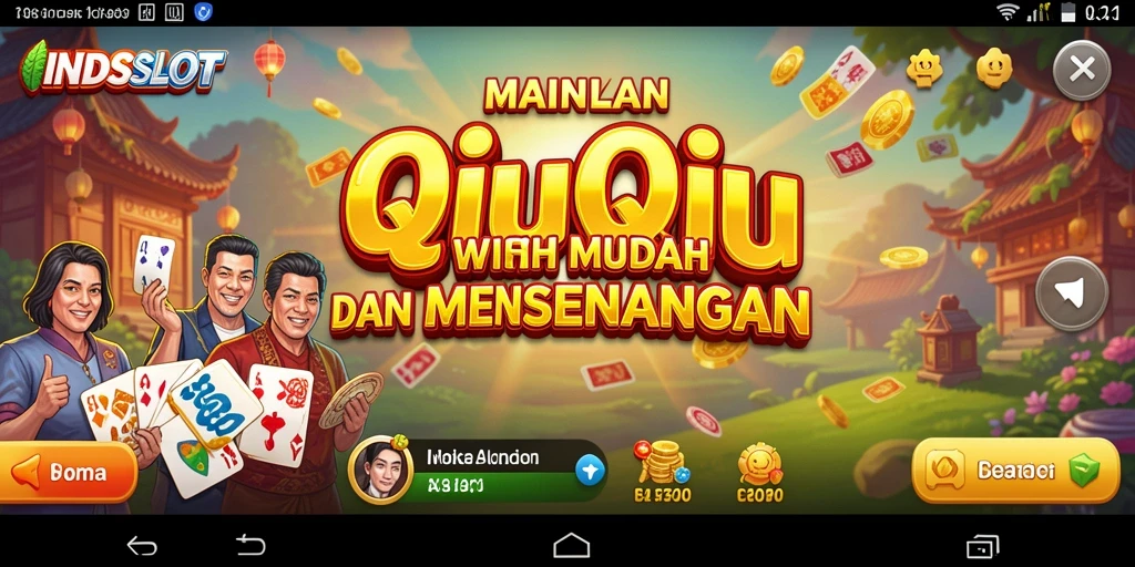Screenshot gameplay INDSLOT menampilkan momen seru bermain QiuQiu.