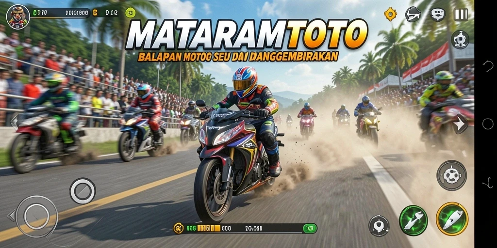 Tampilan gameplay seru dari balapan motor di MATARAMTOTO.