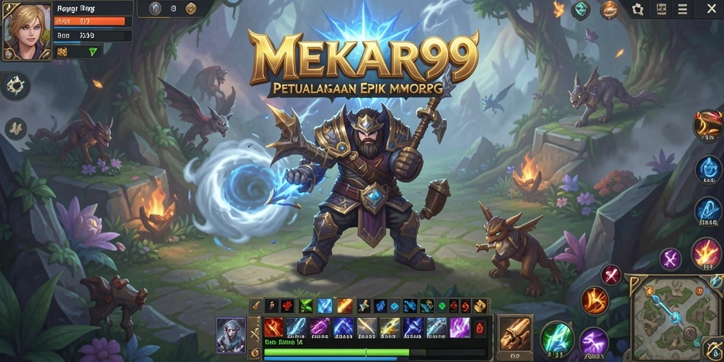 Screenshot gameplay <strong>MEKAR99</strong> yang menampilkan pertarungan seru di dunia MMORPG.