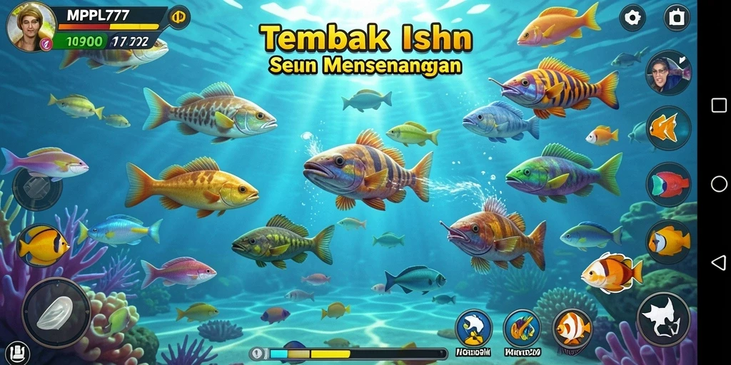 Screenshot menampilkan aksi seru dalam game Tembak Ikan.