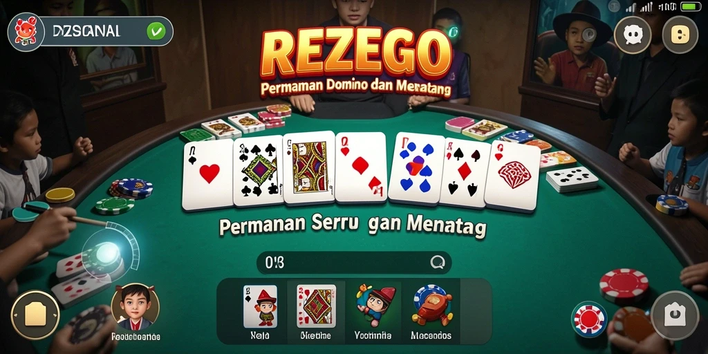 Tampilan gameplay seru dalam permainan Domino REZEGO.