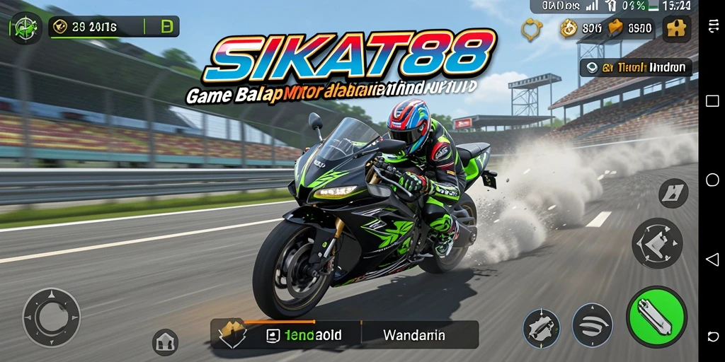 Gameplay seru balap motor di SIKAT88 dengan lintasan yang menantang.