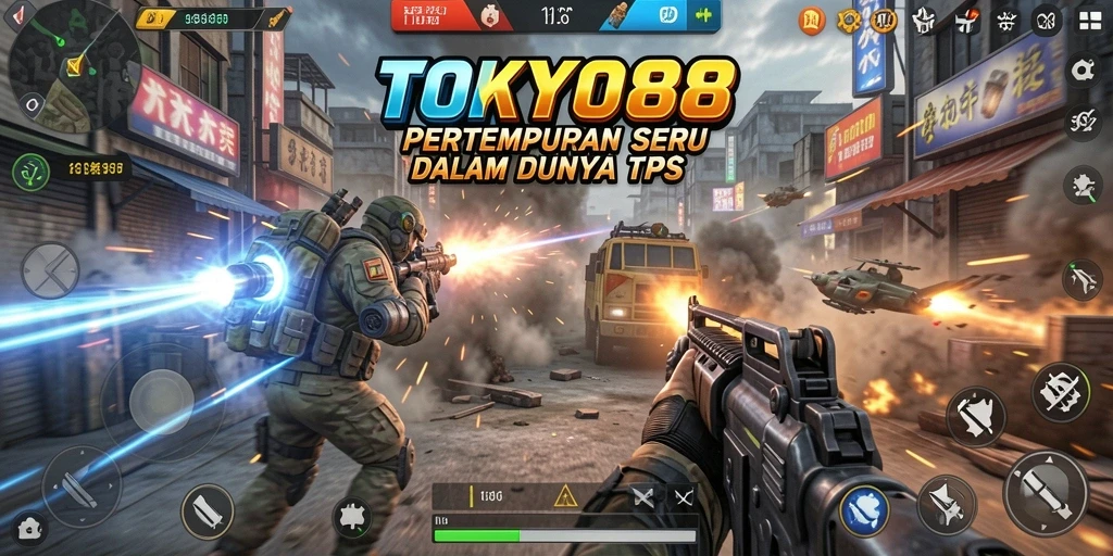 Screenshot utama menunjukkan aksi menegangkan di TPS.
